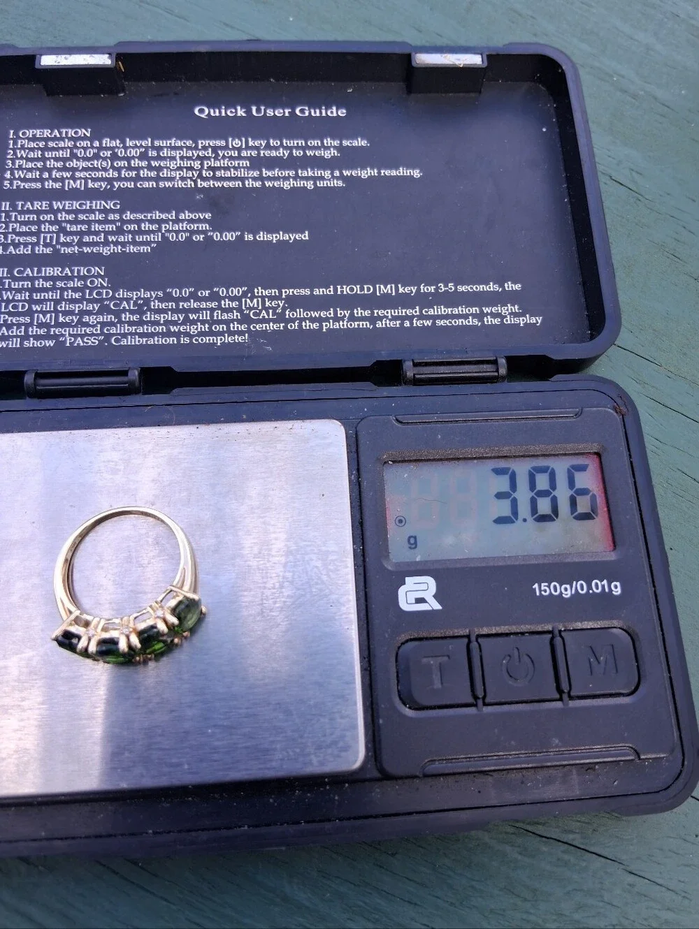 14Kt Gold 6 Carat Chromium Diopside Ring Size 8